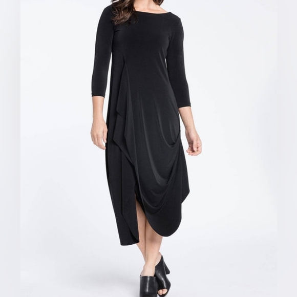 🇨🇦 SYMPLI black drama dress, 3/4 Sleeve size 6, NWT - Picture 11 of 16
